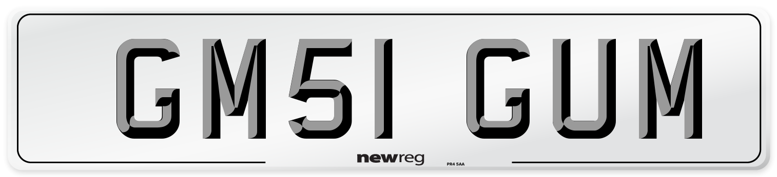 GM51 GUM Number Plate from New Reg